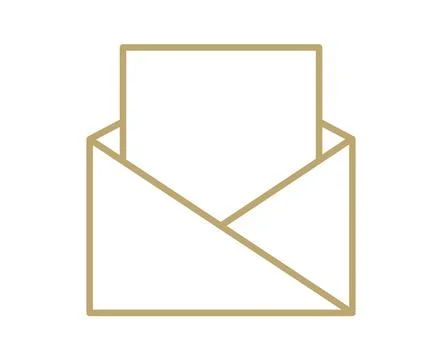 Open vector icon envelope containing blank paper, symbolizing traditional Illustrazione stock