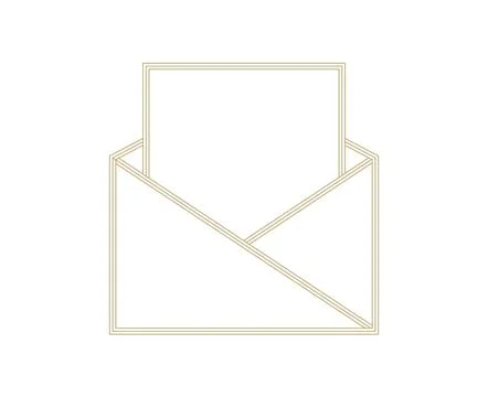 Open vector icon envelope containing blank paper, symbolizing traditional Illustrazione stock