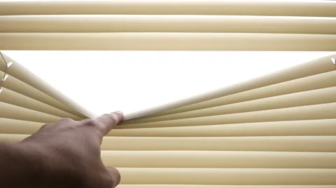 Open  is venetian blinds Stock Footage 54720026