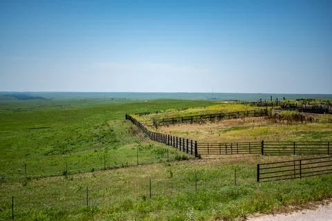 Open view across the Feed Yard Scenic Overlook outside of Dodge City, Kansas. Stock Photos