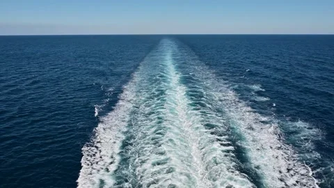 Open view of the Mediterranean Sea with a clear horizon line where sky meet.. Stock Footage 336217082