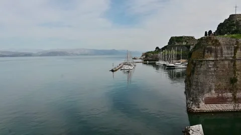 Open view of the Mediterranean Sea with a clear horizon line where sky meet.. 스톡 동영상 336218639