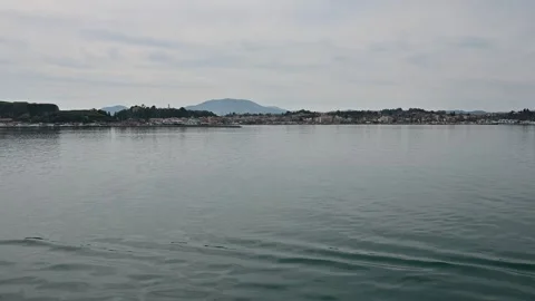 Open view of the Mediterranean Sea with a clear horizon line where sky meet.. 스톡 동영상 336218645