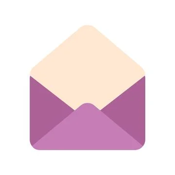 Open Violet Envelope Icon Vector Illustration Stock Illustration