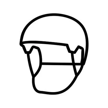 Open visor helmets icon vector outline illustration Stock Illustration
