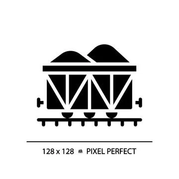 Open wagon pixel perfect black glyph icon Stock-Illustration