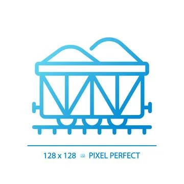 Open wagon pixel perfect gradient linear vector icon Stock-Illustration