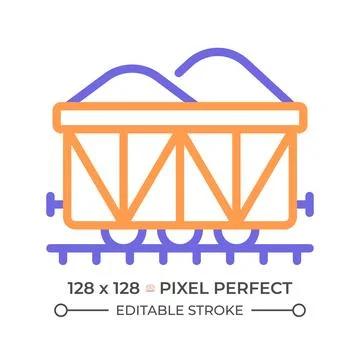 Open wagon two color line icon Stock Illustration