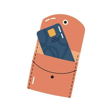 Open wallet with credit card inside for retail shopping and winter holiday .. Stock Illustration
