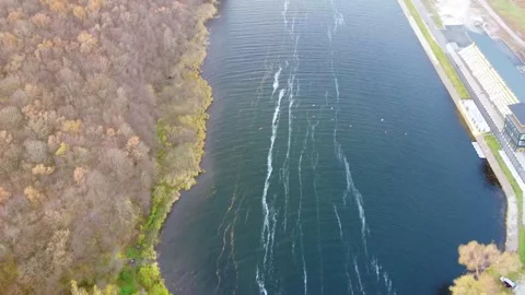 An open water arena Stock Footage 165007395