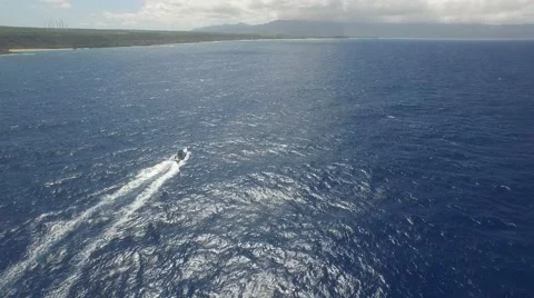 Open water boat speeding by Video stock 47857827