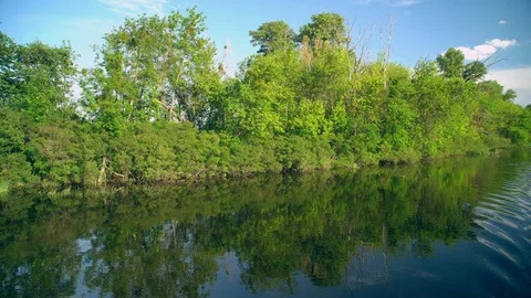 Open water in the countryside Stock Footage 92042502