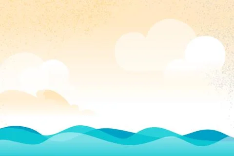 Open water Scenario background with waves flow Stock Illustration