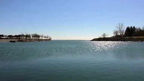 Open Water on a winter day. Stock Footage 73141852