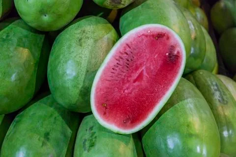 Open watermelon Stock Photos