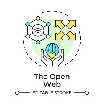 Open web multi color concept icon Stock Illustration