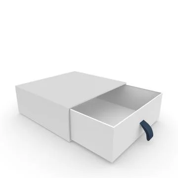 Open white blank box with rope Stock Illustration