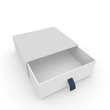 Open white blank box with rope Stock Illustration