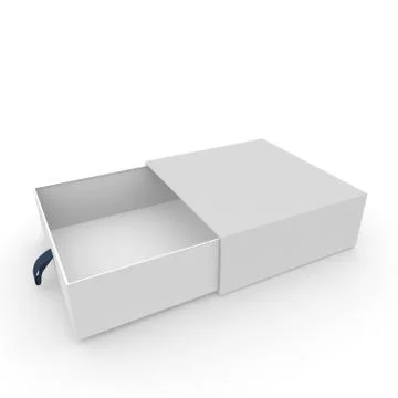 Open white blank box with rope Stock Illustration