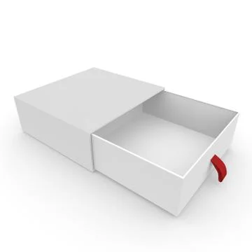 Open white blank box with rope Stock Illustration