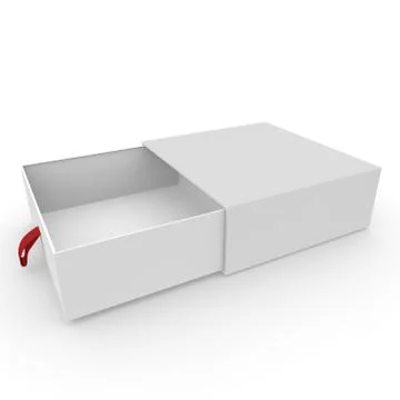 Open white blank box with rope Stock Illustration