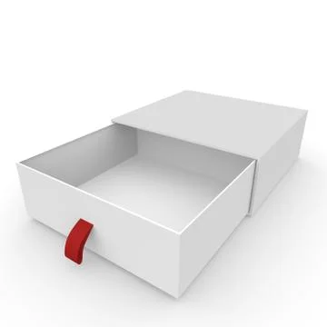 Open white blank box with rope Stock Illustration
