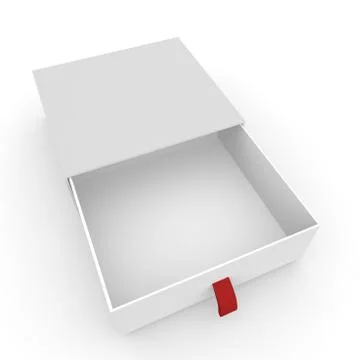Open white blank box with rope Stock Illustration