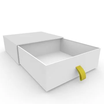 Open white blank box with rope Stock Illustration
