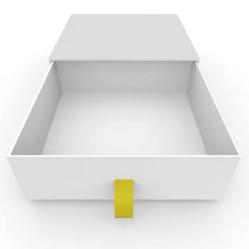 Open white blank box with rope Illustrazione stock