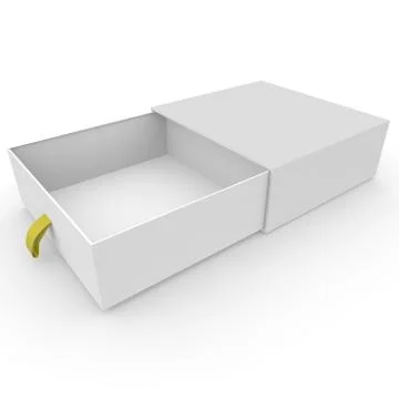 Open white blank box with rope Stock Illustration