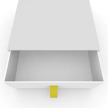Open white blank box with rope Stock Illustration