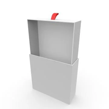 Open white blank box with rope Stock Illustration