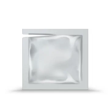 Open White Blank Foil Packaging For Wet Wipes Stock Illustration
