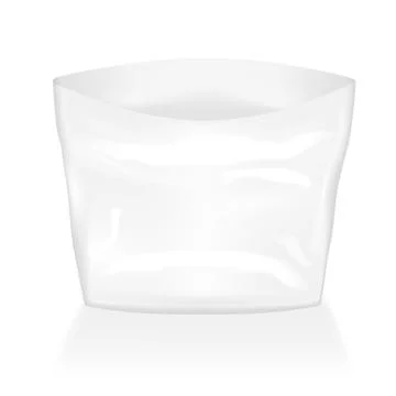 Open White Blank Plastic Bag Stock Illustration