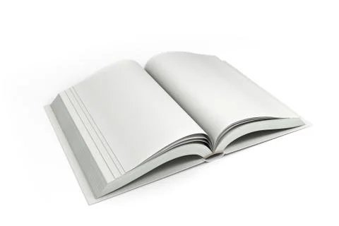 Open white book isolated on white Stock Illustration