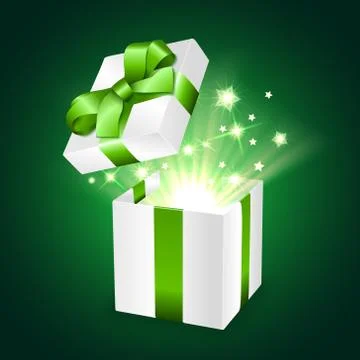 Open White Box and light Stock Illustration