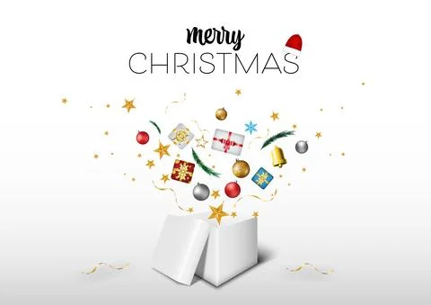 Open white box with a gift. icon in the  on a white background. Vector illust Stock Illustration