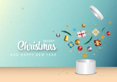 Open white box with a gift. icon in the  on a blue background. Vector illustr Stock Illustration