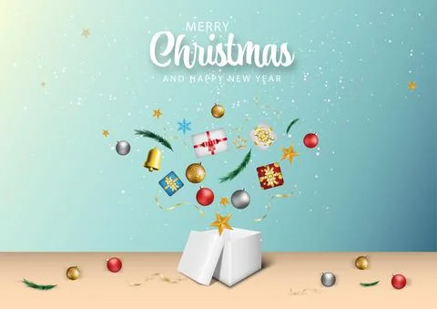 Open white box with a gift. icon in the  on a blue background. Vector illustr Illustrazione stock