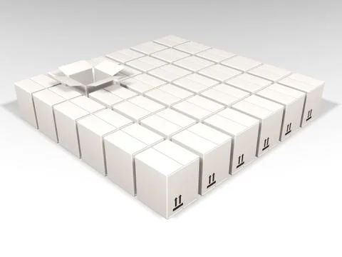 Open white box Stock Illustration