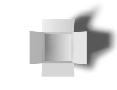 Open white box isolated on a white background. Top view. Vector illustration Stock Illustration