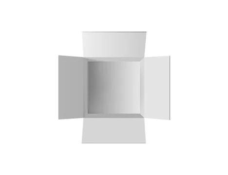 Open white box isolated on a white background. Top view. Vector illustration Stock Illustration