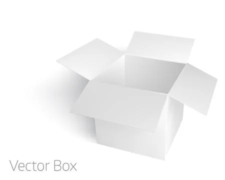 Open white empty box mockup template Stock Illustration