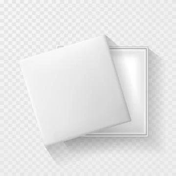 Open white empty gift box on transparent background. Top view. Template for y Stock Illustration