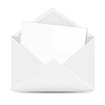 Open white envelope with paper Stock Illustration