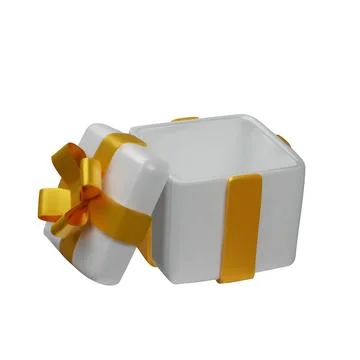 Open white gift box 3 Stock Illustration