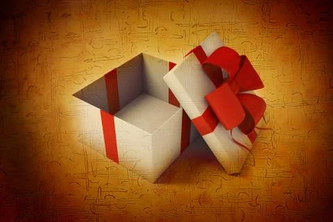 Open white gift box Stock Illustration