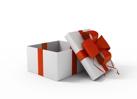 Open white gift box Stock Illustration