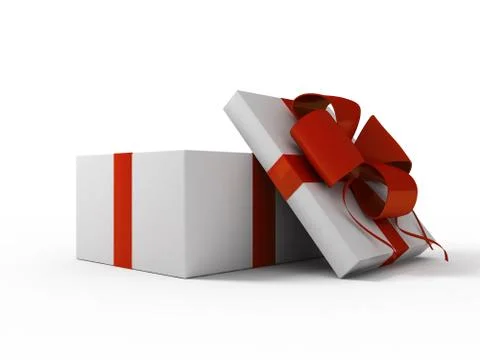 Open white gift box Stock Illustration