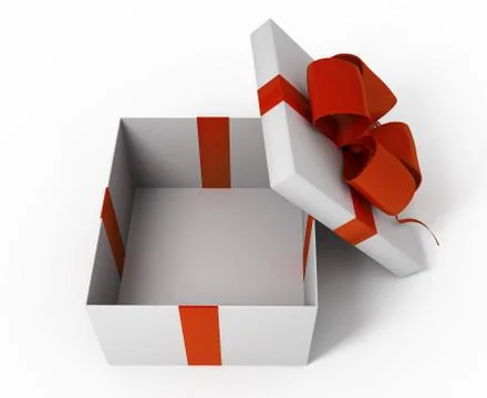 Open white gift box Stock Illustration